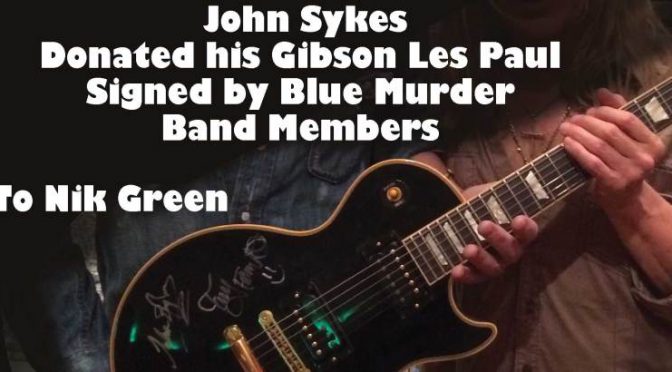 BLUE MURDERを支えたNik GreenのためにJohn Sykesも立ち上がり、Gibson Les Paulをオークションへ寄贈