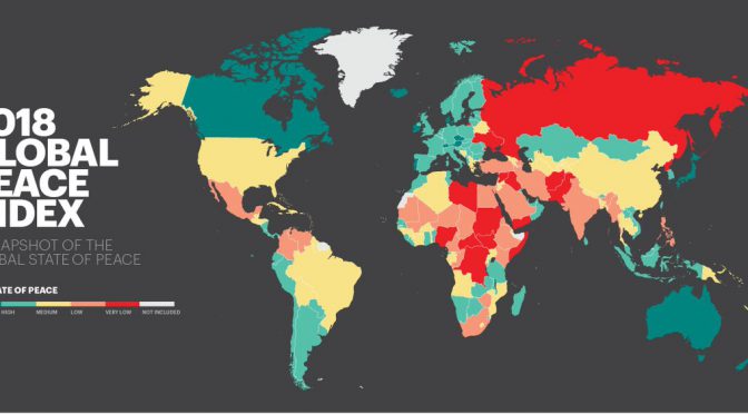 オーストラリア ライフスタイル & ビジネス研究所：「世界で最も平和な国ランキング2018」（#13 オーストラリア）