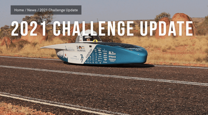 オーストラリア ライフスタイル＆ビジネス研究所：World Solar Challenge 中止、10月に隔年開催