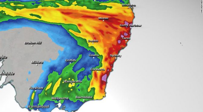 オーストラリア ライフスタイル＆ビジネス研究所：ニューサウスウェールズ州の沿岸部で100年に一度の水害